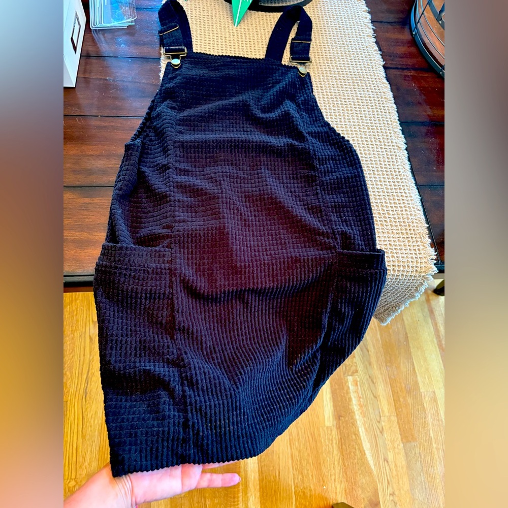 Black Corduroy Pinafore Dress
